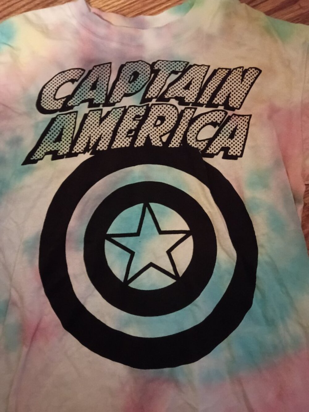 Children's Unisex Tie Dye Captain America shirt L/XL